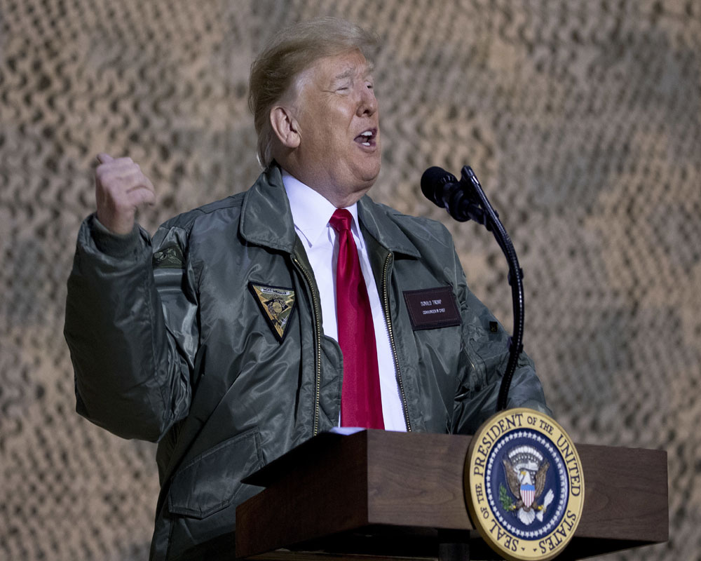 America cannot be world's policeman: Trump tells US troops in Iraq