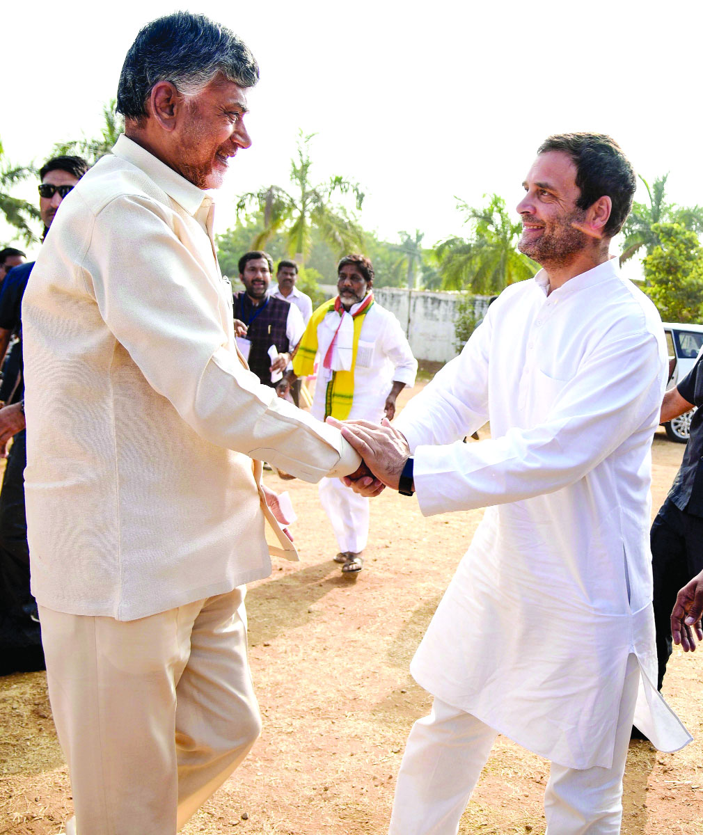 Rahul, Chandrababu join hands in T, slam KCR