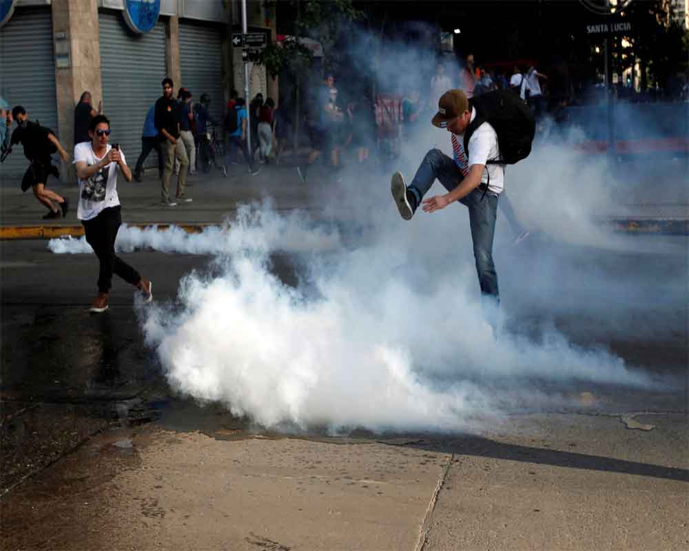 Image result for Chile president declares state of emergency after violent protests