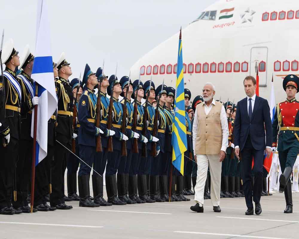 Modi arrives in Russia on 2-day visit