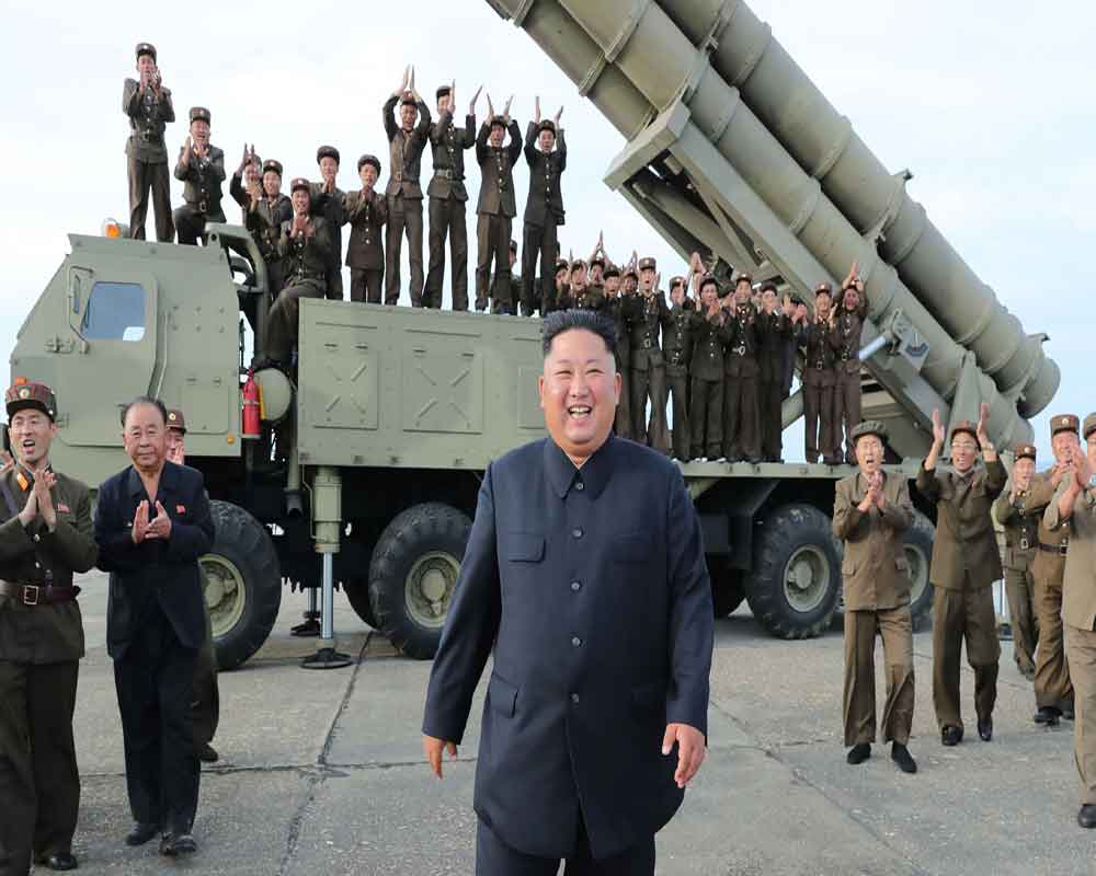 N Korea tests new 'super-large' multiple rocket launcher