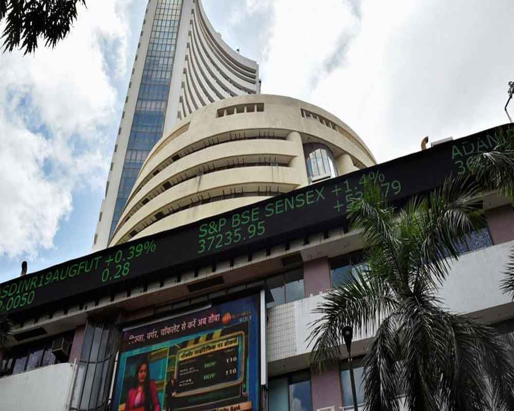 Sensex soars over 400 pts; TCS falls 3 pc