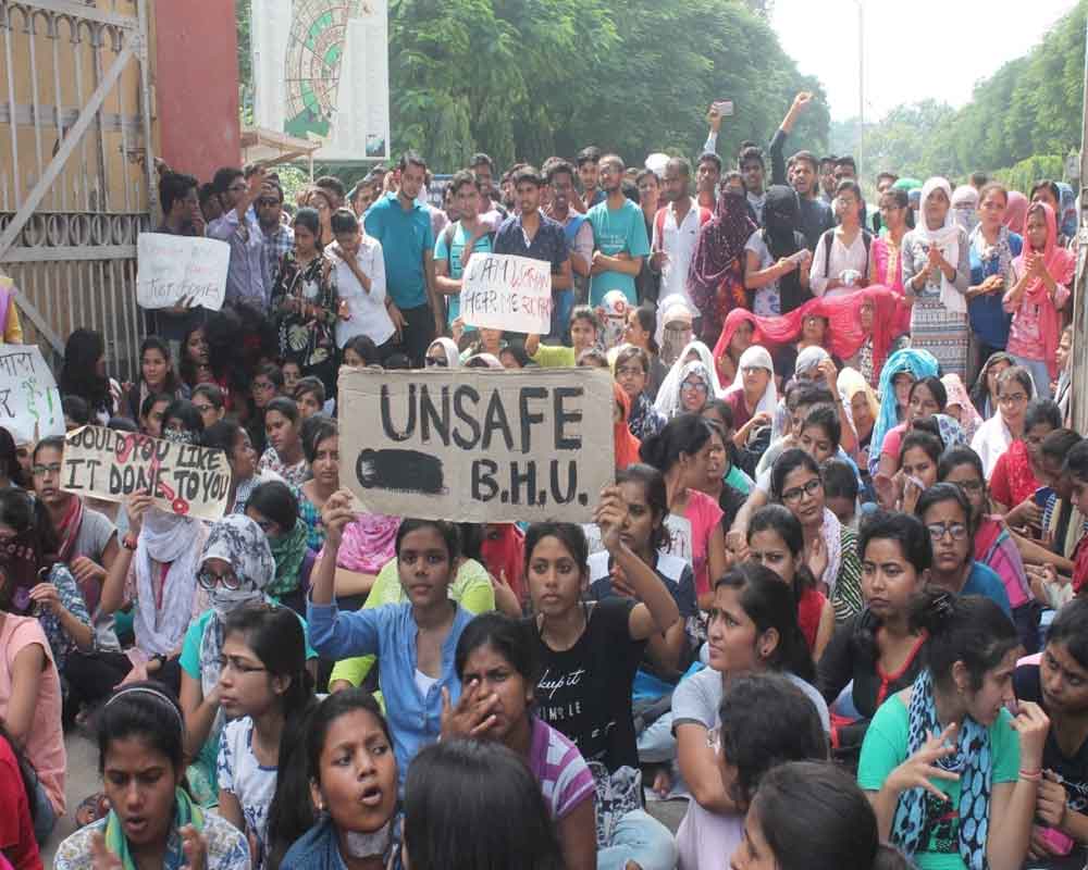 Students protest at BHU against reinstatement of professor accused  of sexual misconduct