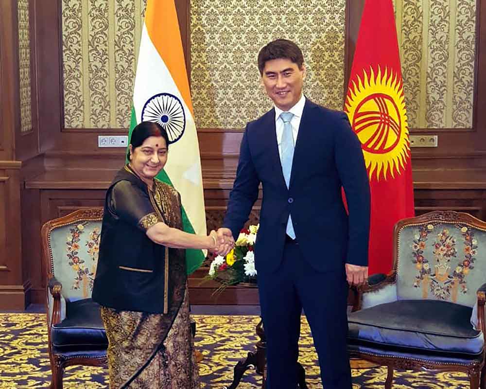 Swaraj discusses ways to boost ties with Kyrgyz President