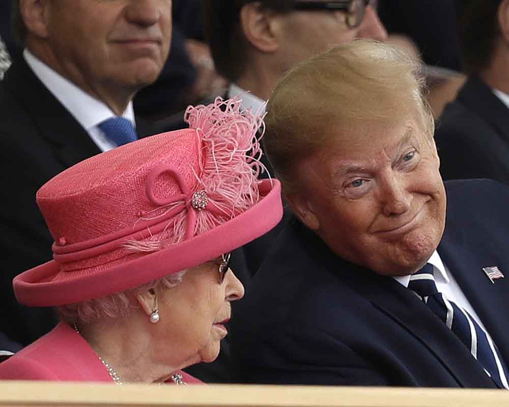 Trump joins Queen at World War II ceremony in UK