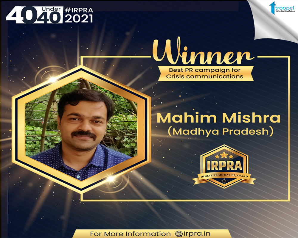Adfactors’ Mahim Mishra gets India’s regional PR Award