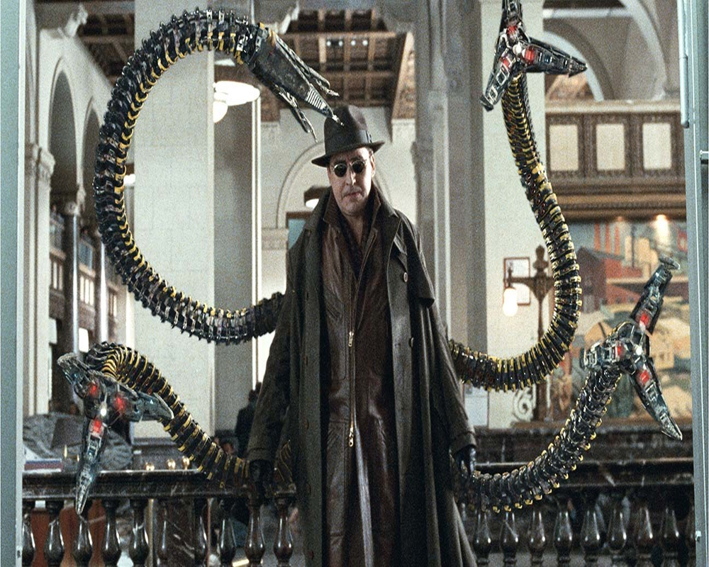 Actor Alfred Molina poses for a photograph on the Culver Studios lot in  Culver City, Calif., June 12, 2004. As Doctor Octopus in Spider-man 2,  the British-born actor gets his revenge on webslingers by unmercifully  pummeling the hero with the four metal