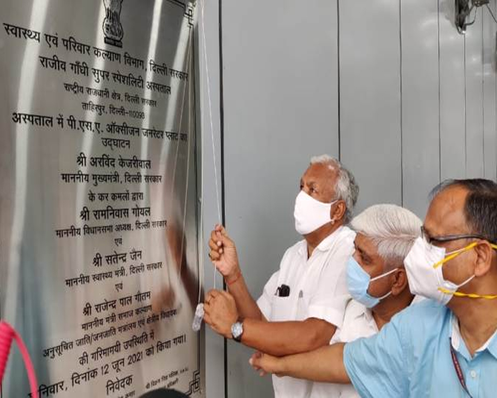 Delhi assembly speaker inaugurates 3 oxygen plants at Rajiv Gandhi Super Specialty Hospital
