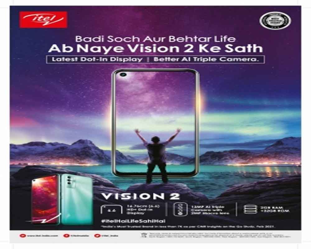 itel unveils India's 1st Dot-In display smartphone 'Vision 2' under Rs 7,500