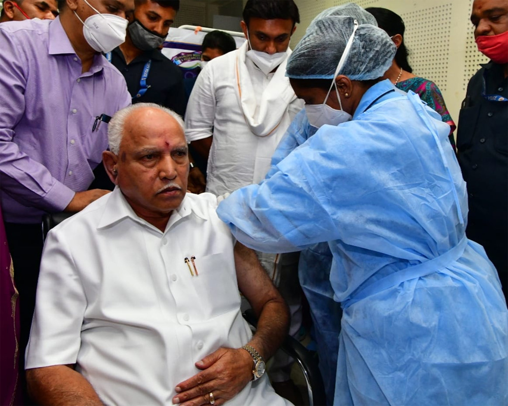 Karnataka Chief Minister Yediyurappa gets first dose of Covaxin