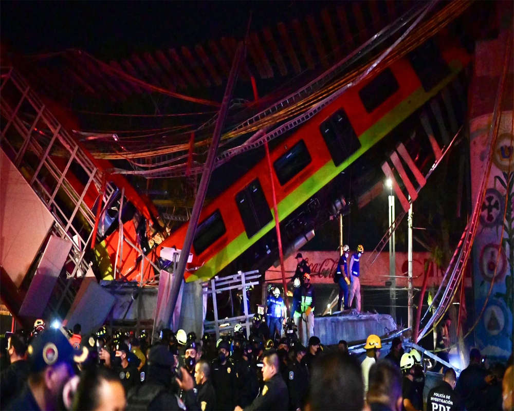 Mexico City metro overpass collapses onto road; 15 dead