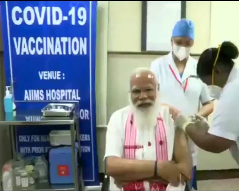 PM Modi takes first dose of COVID-19 vaccine at AIIMS