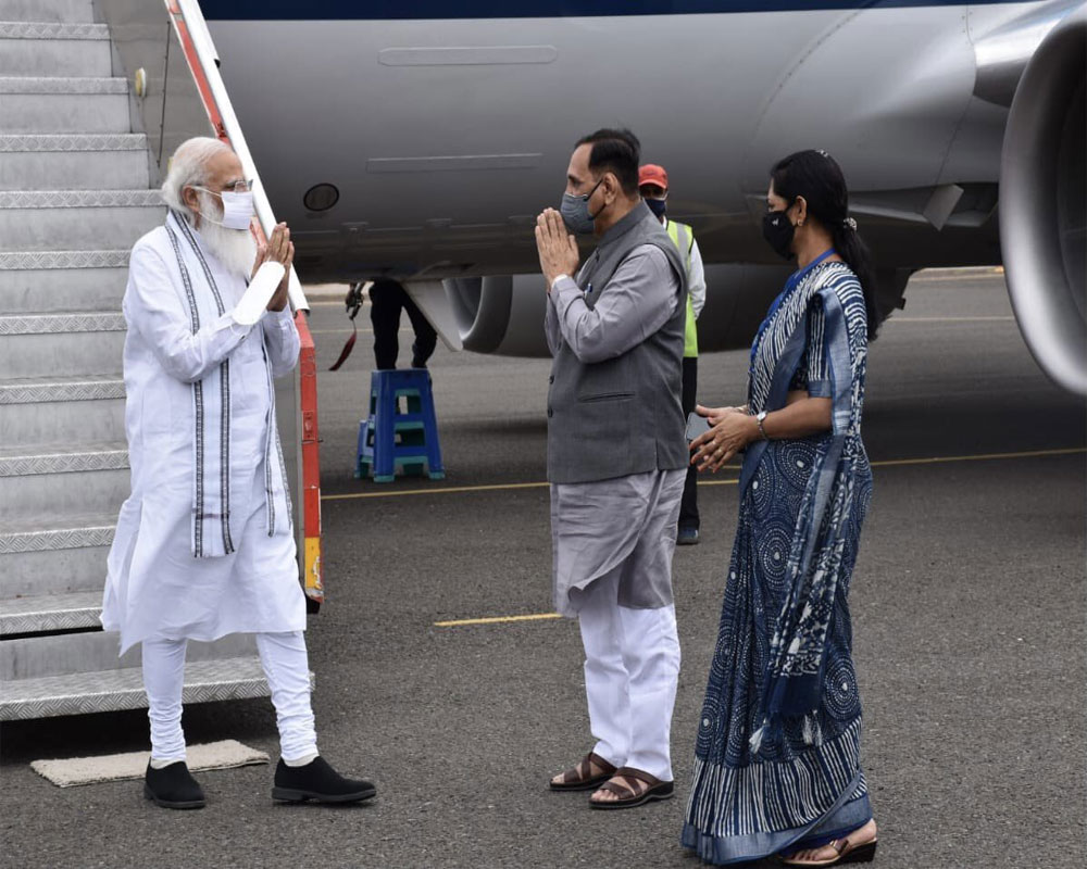 PM Modi undertakes aerial survey of cyclone-affected areas