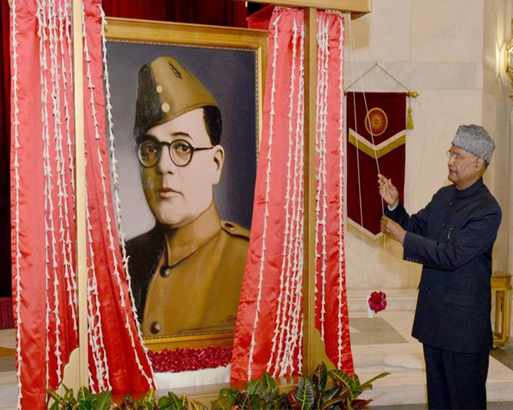 Prez unveils portrait of Subhas Chandra Bose at Rashtrapati Bhavan