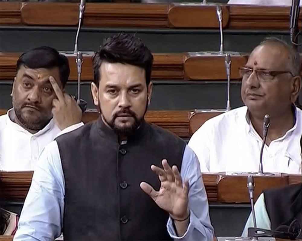Congress trying to mislead probe agencies through protests: I& B Minister Anurag Thakur