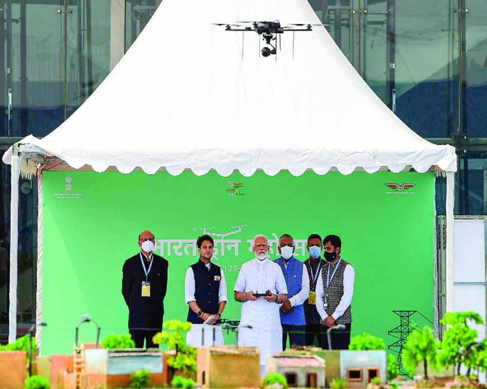 I inspect dev work with drones, reveals Modi