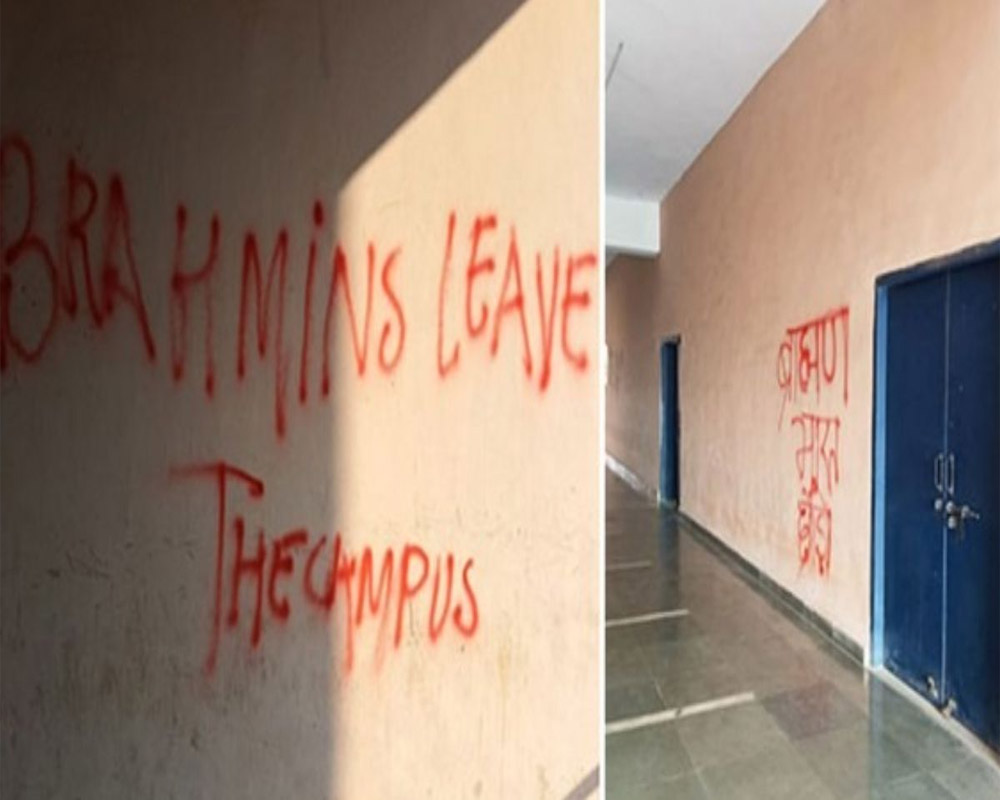Police complaint against 'unknown persons' over anti-Brahmin slogans in JNU campus walls