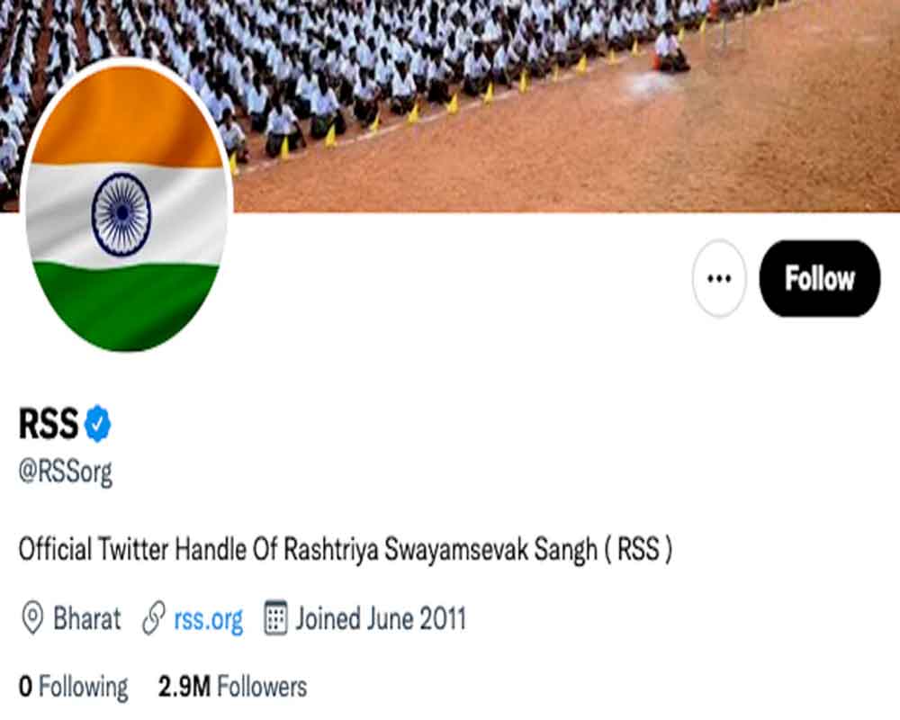 RSS drops saffron flag, posts tricolour as profile picture on social media
