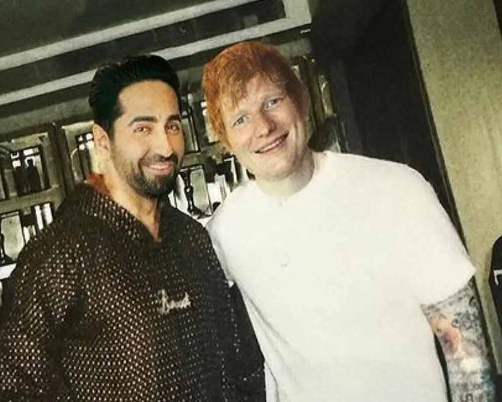 Ed Sheeran meets Ayushmann Khurrana, dances with Armaan Malik on 'Butta Bomma' song