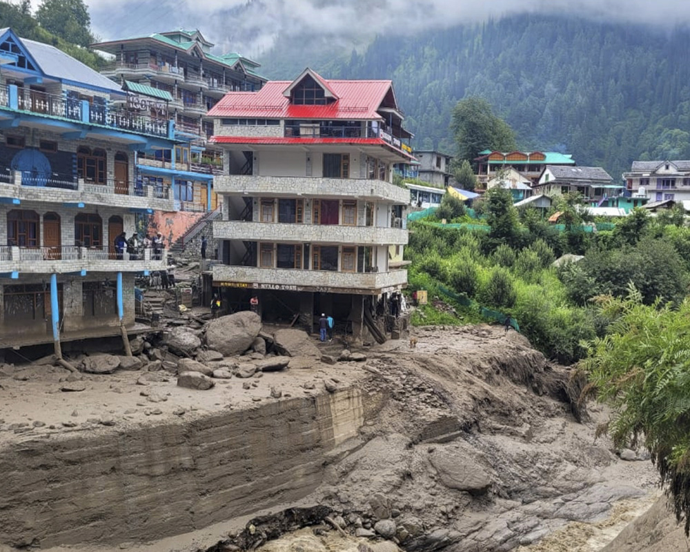 Himachal: Footbridge, makeshift sheds washed away in flash flood triggered by cloudburst in Kullu