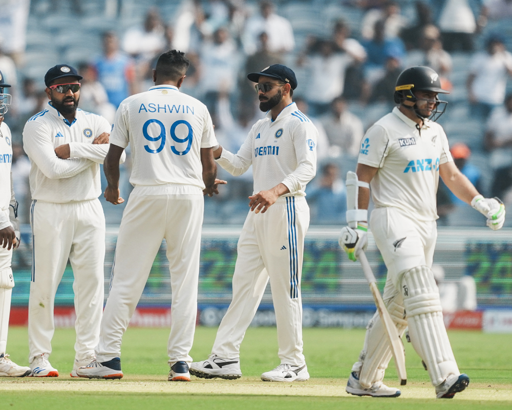 India Vs New Zealand Ashwin strikes twice but NZ reach 92/2 at lunch