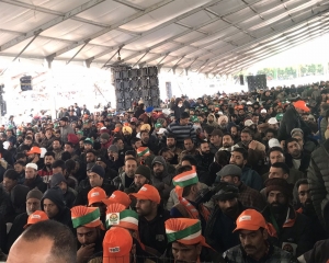Crowds throng Srinagar's Bakshi Stadium ahead of PM Modi's rally