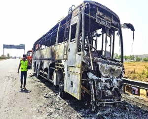 Five women among nine killed in Nuh as running bus catches fire