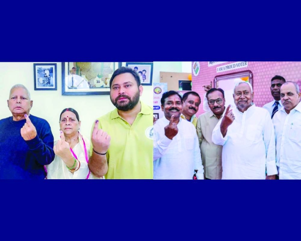 Top leaders cast votes in phase 1 of Bihar polls