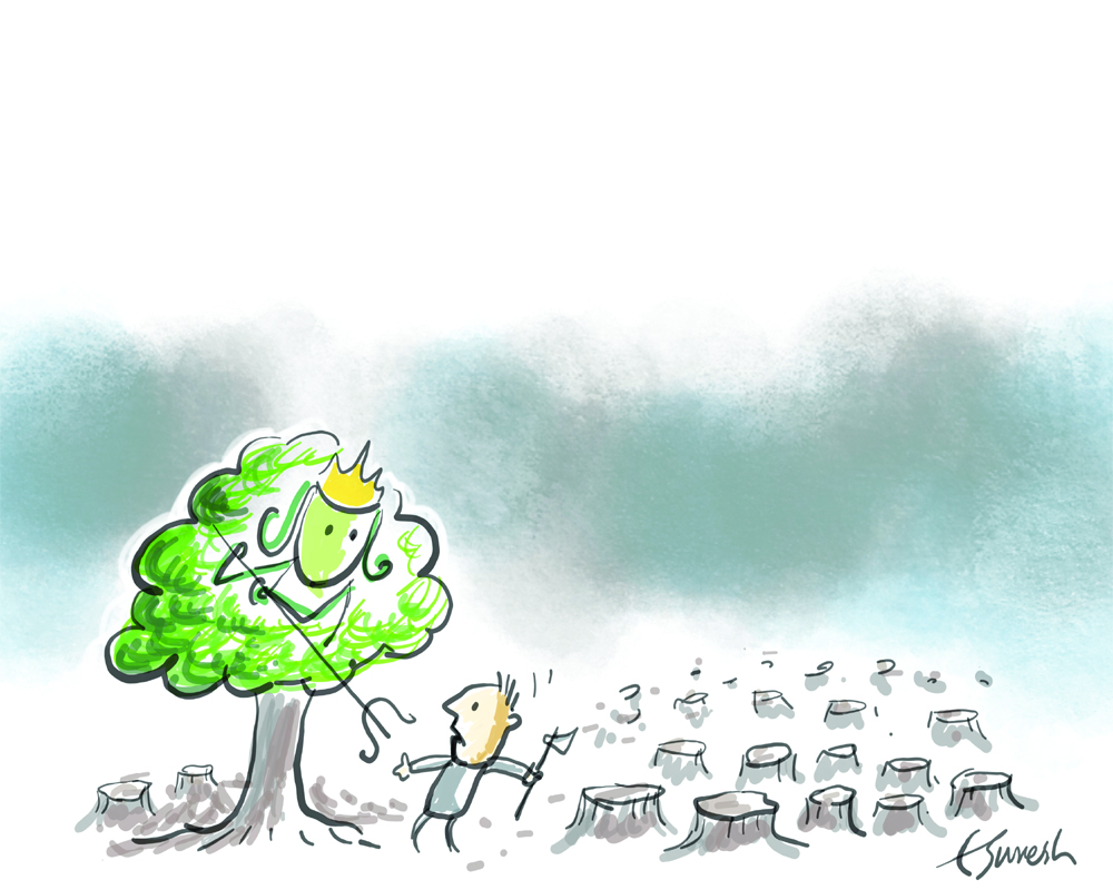 Devi as nature, demon as destruction