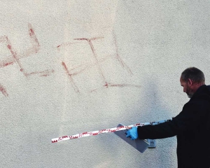 Police investigate swastikas painted with blood in Germany