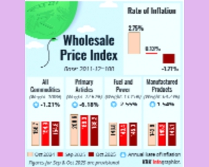 WPI inflation falls to 27-month low in October on GST cut,  favourable base