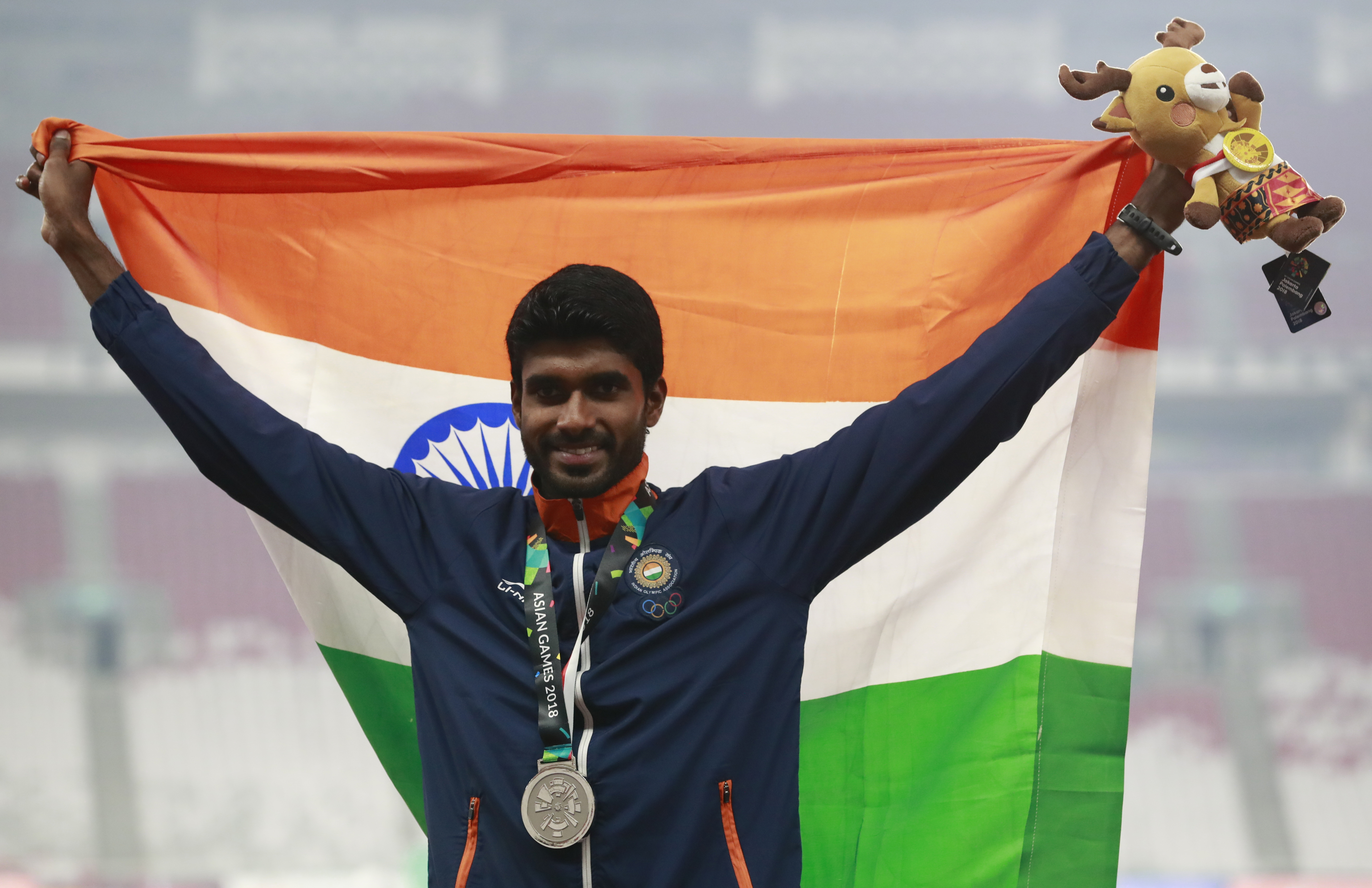 Men`s 800m silver medalist India`s  Jinson