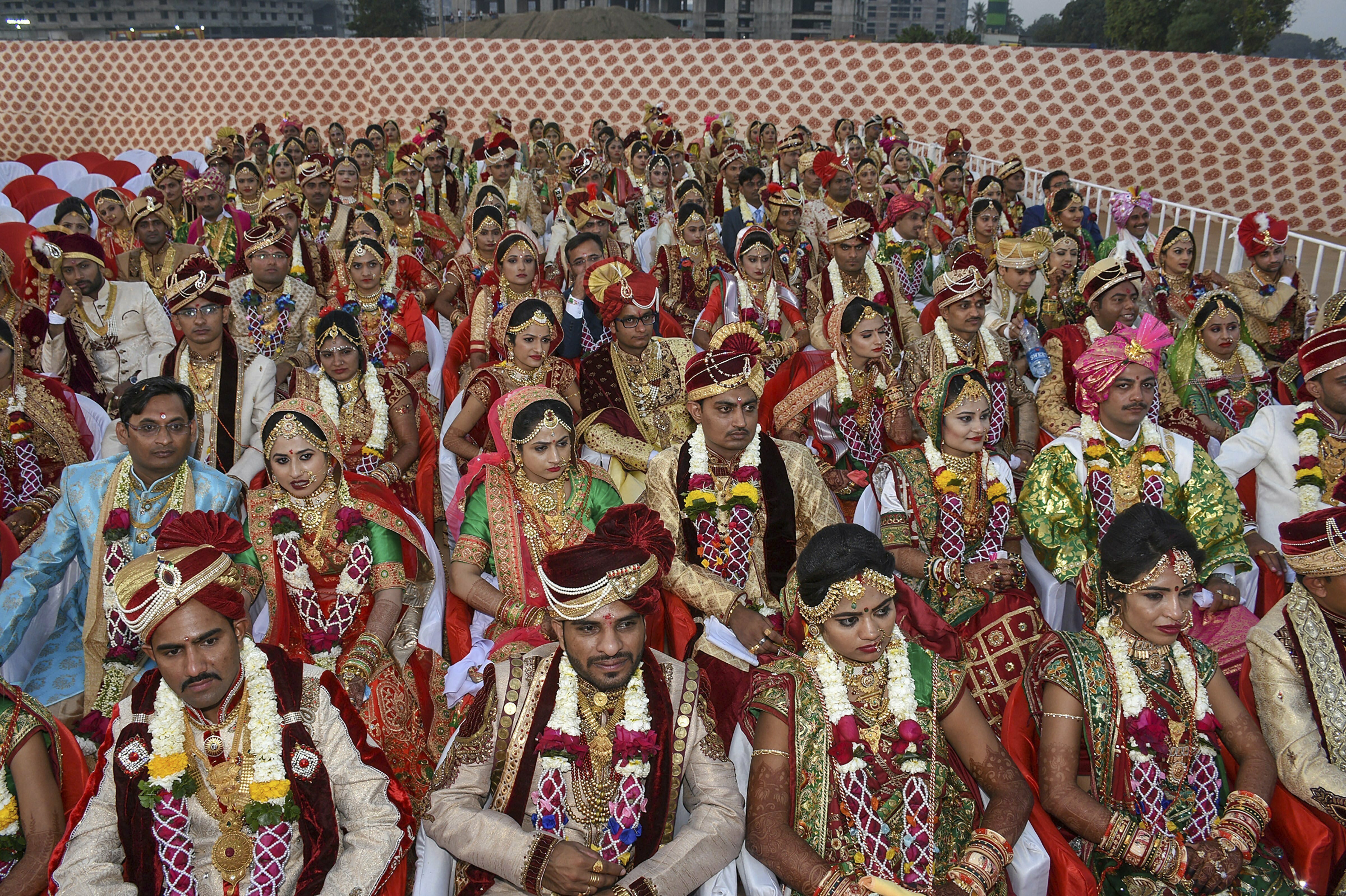 A mass marriage ceremony organised by Ahir samaj community, in Surat - PTI