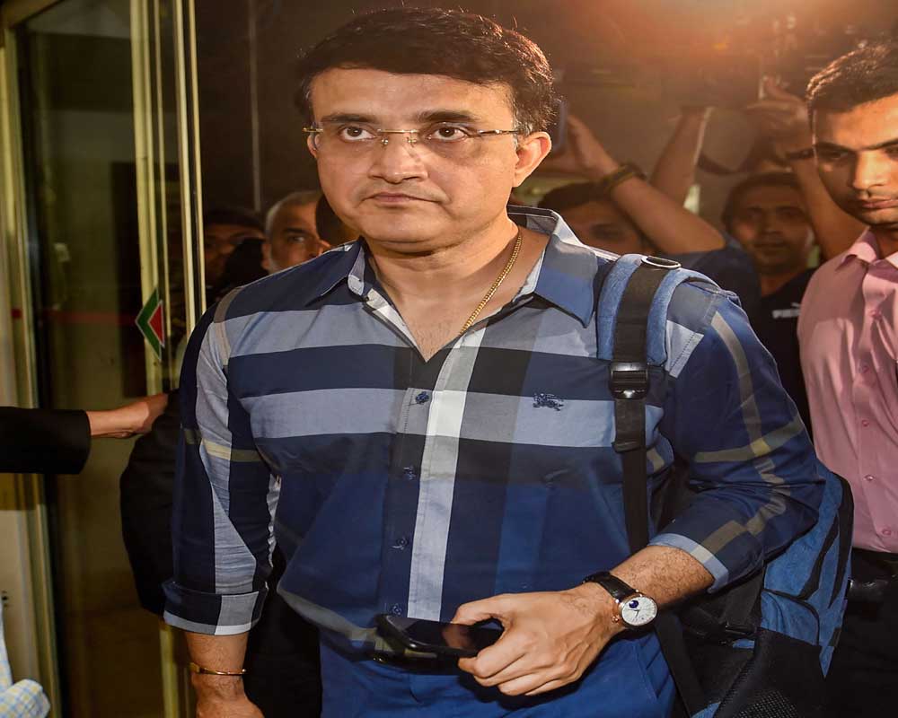 Former cricketer Saurav Ganguly along arrives at the BCCI headquarters to file his nomination for  BCCI president's post, in Mumbai - PTI