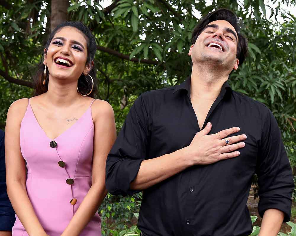 Bollywood actors Arbaz khan and Priya Varrier during a promotional event for their upcoming film 'Sridevi Bungalow' in Mumbai - PTI