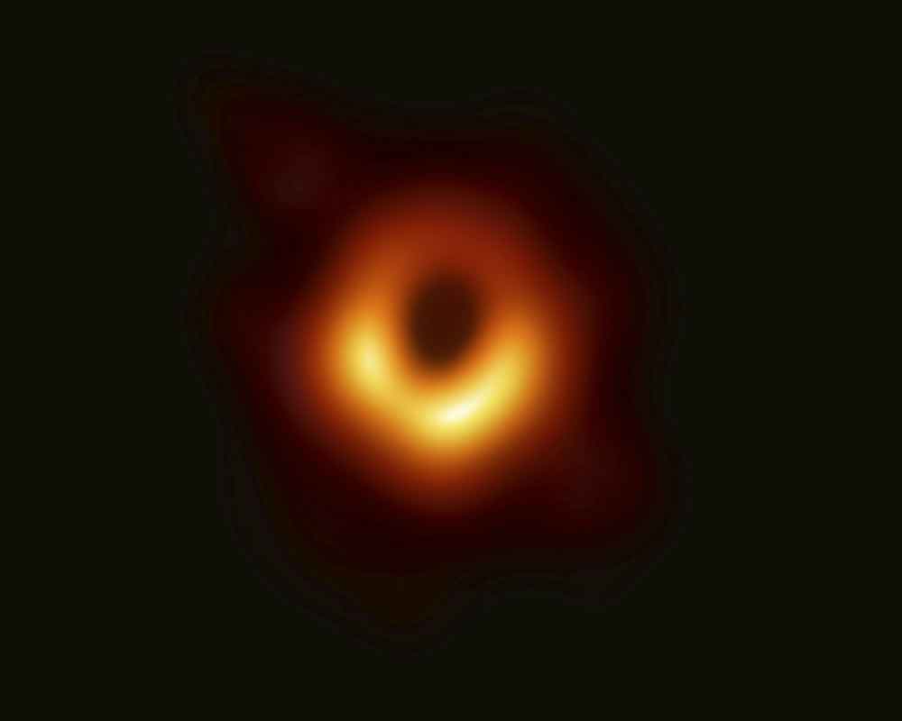 Event Horizon Telescope shows a black hole. Scientists revealed the first image ever made of a black hole after assembling data gathered by a network of radio telescopes around the world - AP