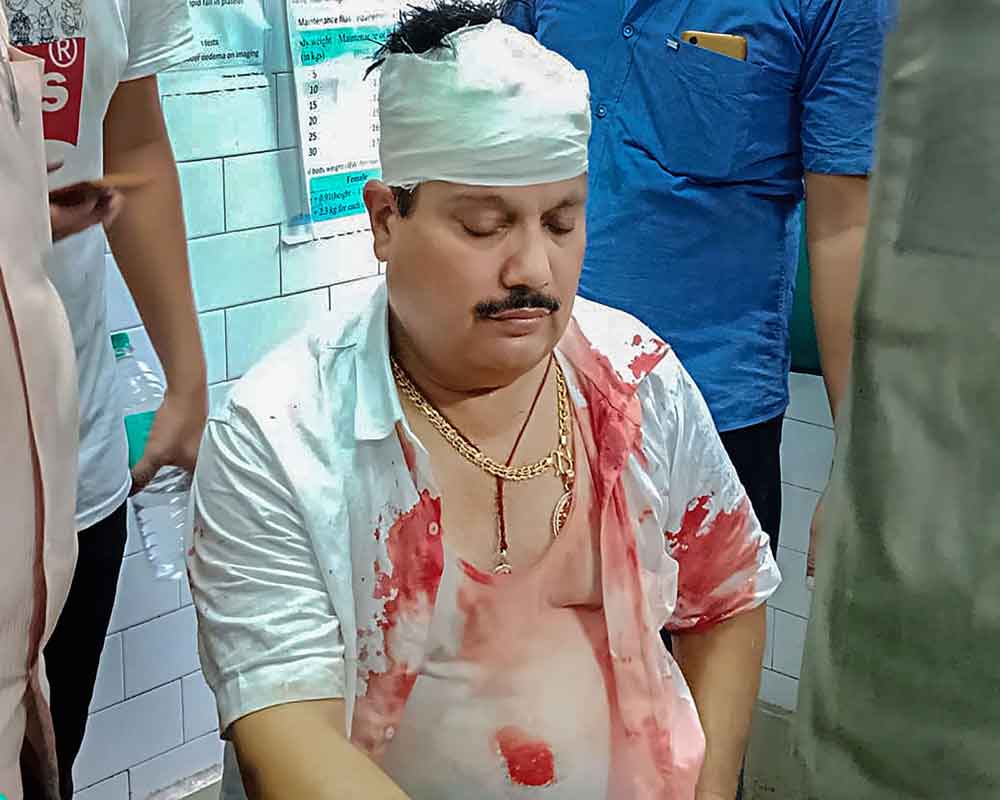 Bharatiya Janata Party MP from Barrackpore Arjun Singh injured during a protest, in North 24 Parganas district of West Bengal - PTI