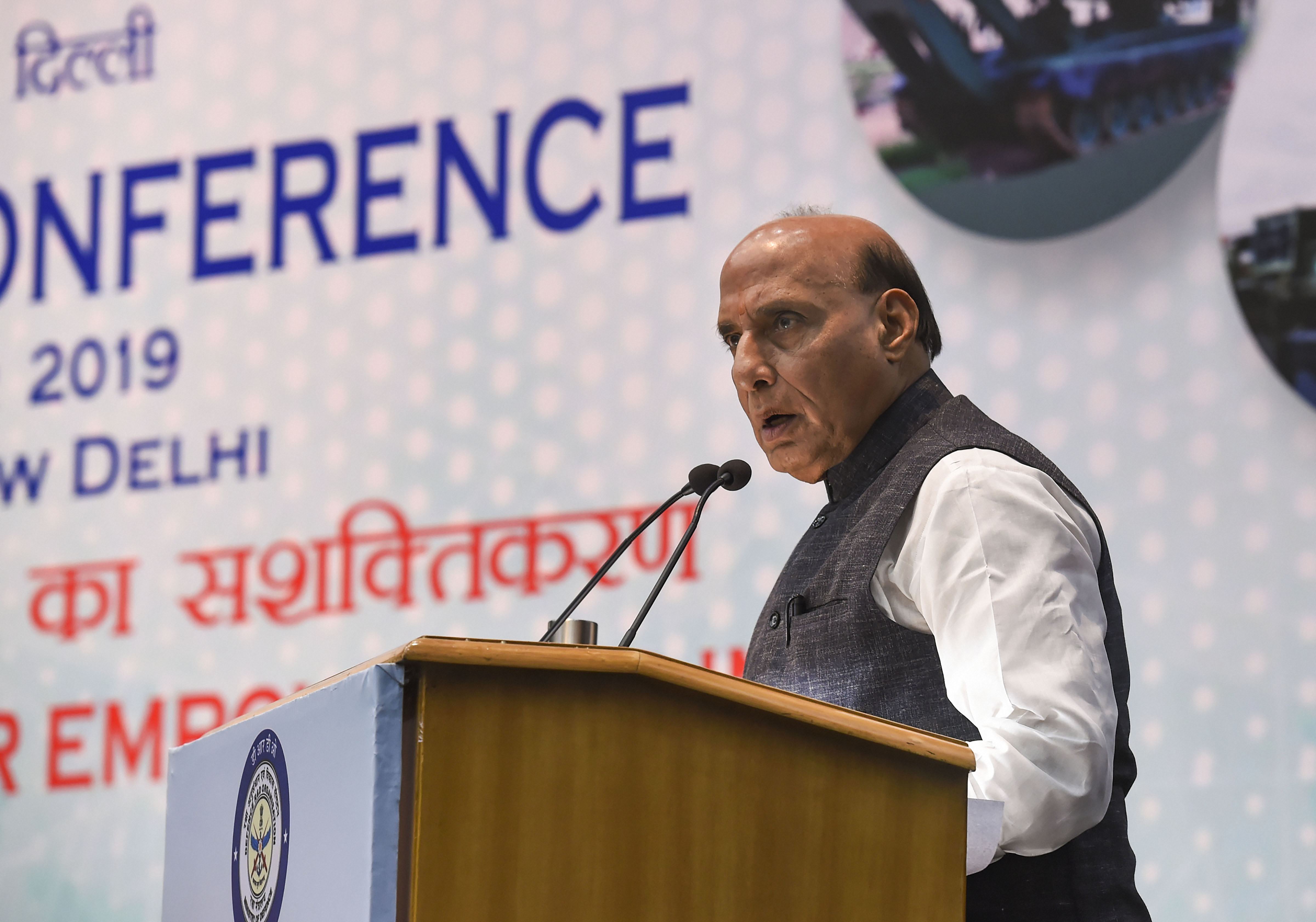 Union Defence Minister Rajnath Singh addresses the 41st Directors Conference of DRDO - PTI