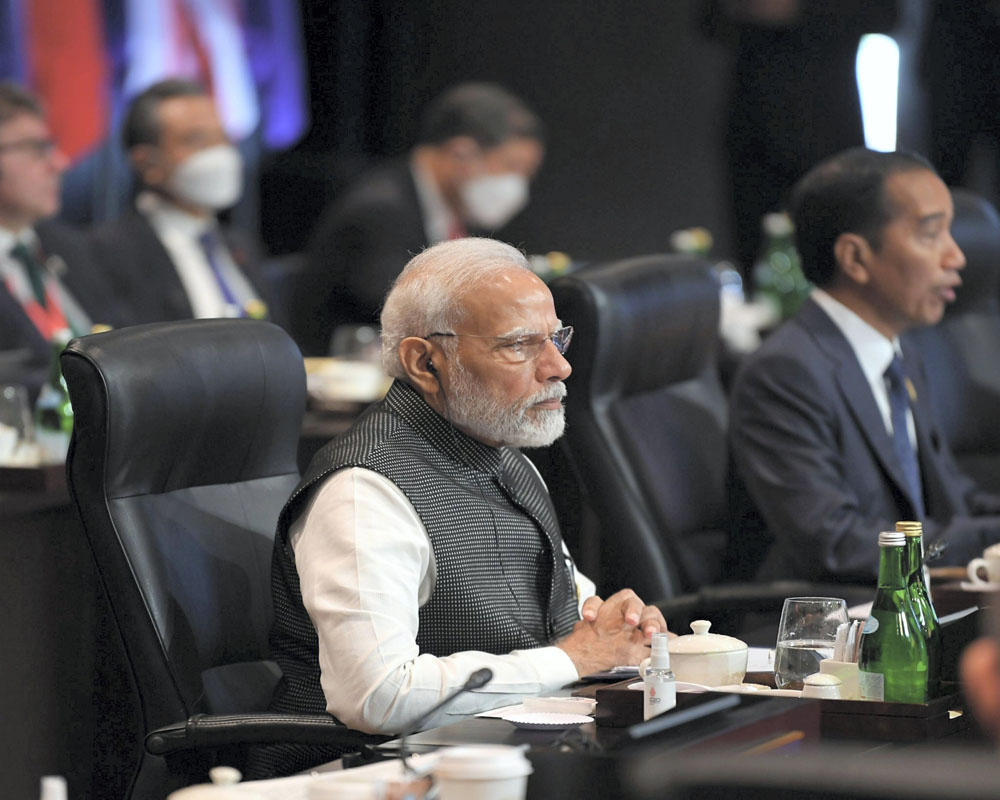 Prime Minister Narendra Modi attends a working session on food and energy security at the G20 Summit, in Bali, Indonesia on  Tuesday. (PTI Photo)