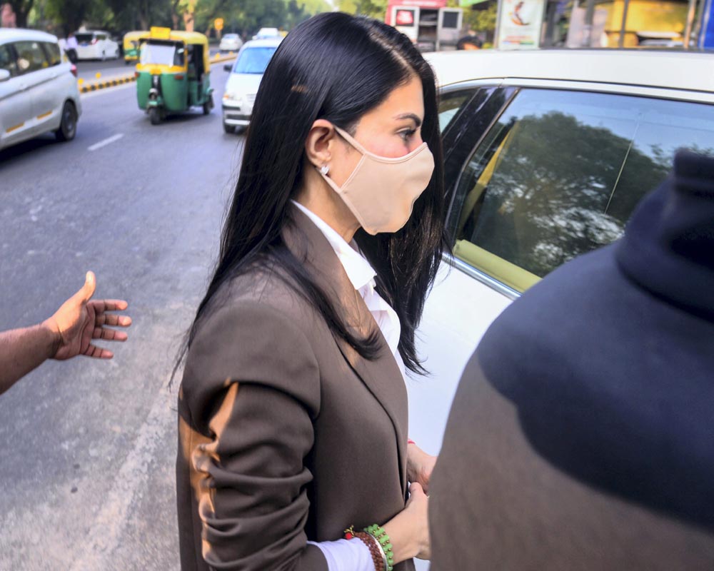 Bollywood actor Jacqueline Fernandez arrives to appear before the Patiala House court in connection with a money laundering case linked to alleged conman Sukesh Chandrashekhar, in New Delhi, Tuesday. (PTI Photo)